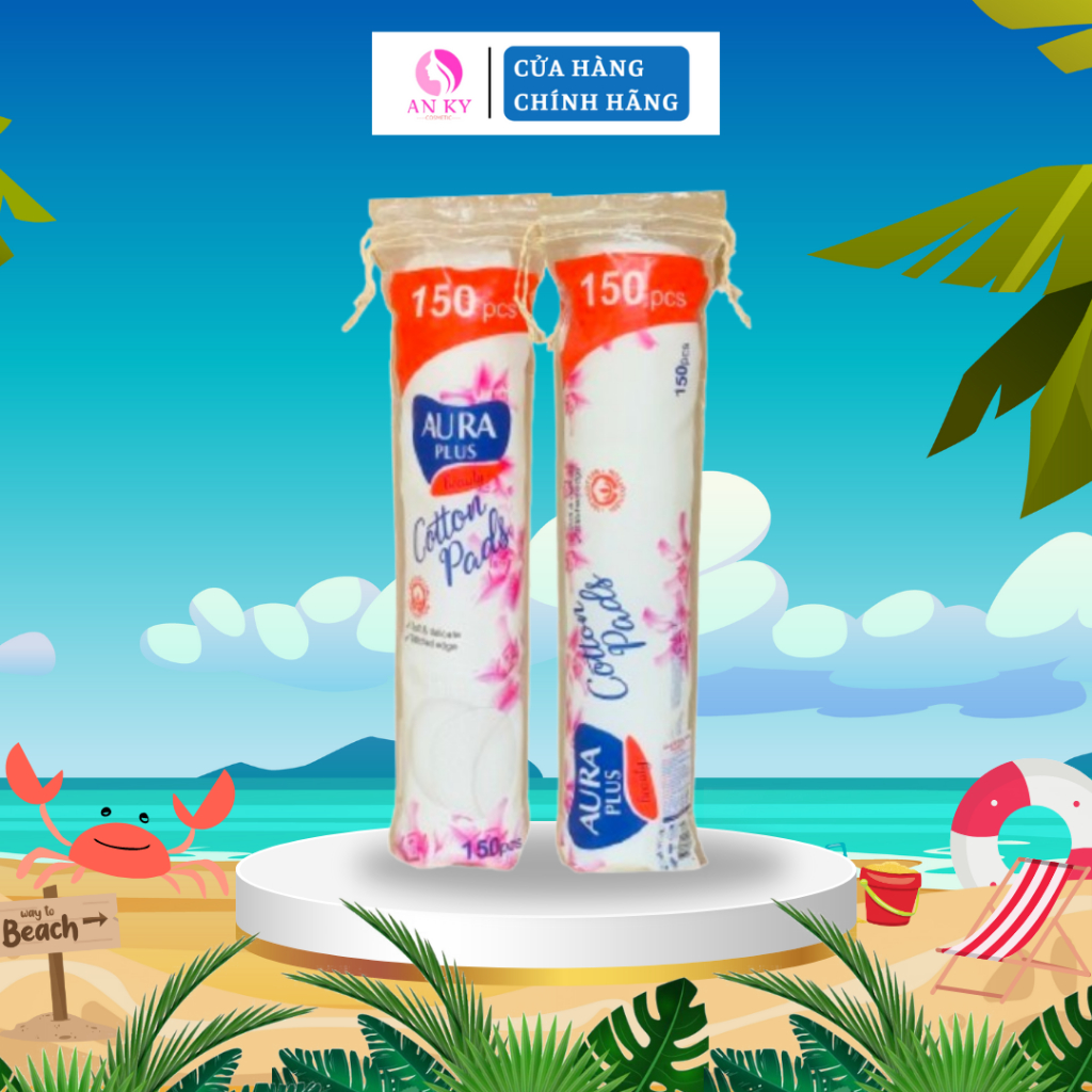 Bông Tẩy Trang Aura chính hãng 150 miếng (Mẫu mới)