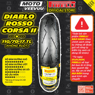 Vỏ lốp xe máy pirelli 110/70-17 tl diablo rosso corsa 2 ii