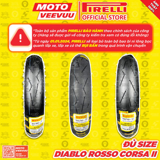 Vỏ lốp xe máy pirelli diablo rosso corsa 2 ii đủ size xe số 60 70 80 90 100 110 120 130 140 150 17