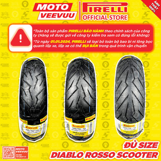 [MTVV] Vỏ lốp xe máy PIRELLI Diablo Rosso Scooter đủ size xe ga 110 120 130 12 Vespa Grande MSX<END>