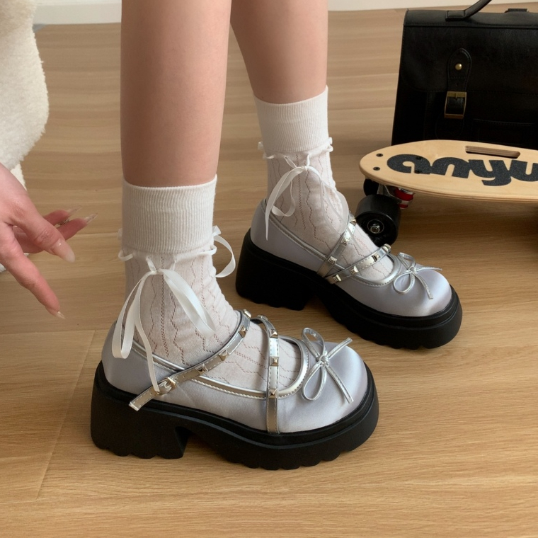 Giày Mary Jane bale đế dày nơ xinh phong cách coquette Kichi Shoes A920