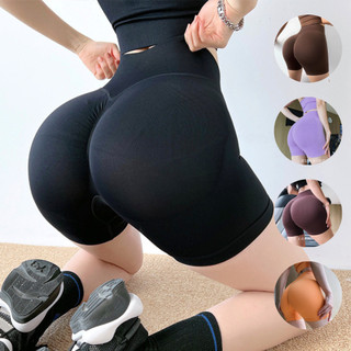 Quần đùi tập gym yoga nữ chun mông tôn vòng 3, quần thể thao nữ ngắn vải dệt kim siêu co giãn QCM02