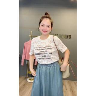 Áo phông ren chữ qcl1