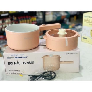 🍀Nồi điện đa năng có xửng hấp, chống dính, tráng men 1.6L Green Cook - hkm Nutifood ( giao màu ngẫu nhiên )