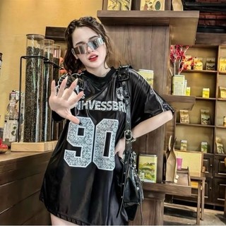 Áo thun bóng 90 kiểu dáng Hàn Quốc dài rộng Nam Nữ đều mặc được chất thoáng mát
