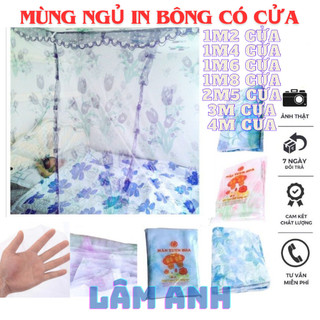 Mùng ngủ tuyn in bông đẹp chống muỗi ,mùng ngủ tuyn in hoa thoáng mát