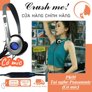 Crush me! PK01 Tai Nghe Panasonic chụp CÓ MIC retro âm thanh Hifi cân bằng 3 dải phong cách y2k cổ điển headphone hiphop