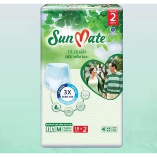 Sỉ 1 cây/thùng 4 gói tã quần sunmate m18 + 2 siêu mềm mại - tã quần người già sunmate
