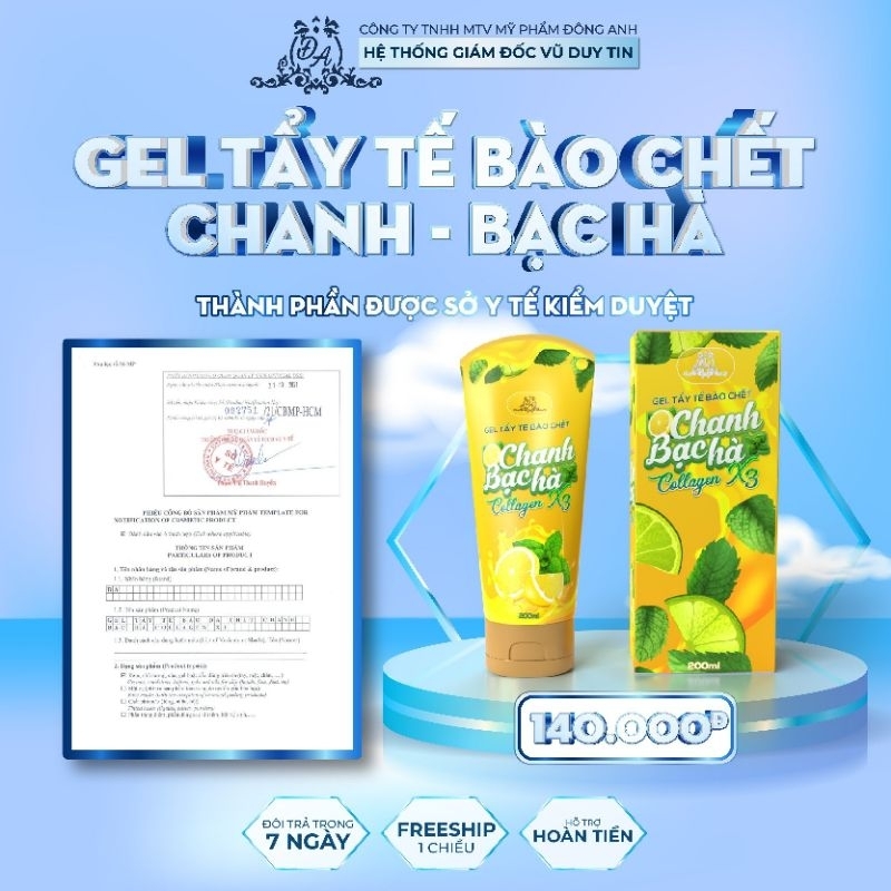 TẨY TẾ BÀO CHẾT CHANH BẠC HÀ. MỸPHẨMĐÔNGANH - NGUYỄN HUỲNH NHƯ