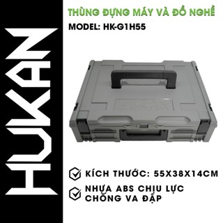 Hộp nhựa ABS HUKAN đựng máy khoan pin, siết bulong pin, phụ kiện và đồ nghề