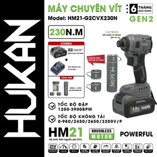 Máy chuyên vít pin Hukan G2CVX230N, 4 Tốc độ, Không chổi than, Lực siết 230Nm