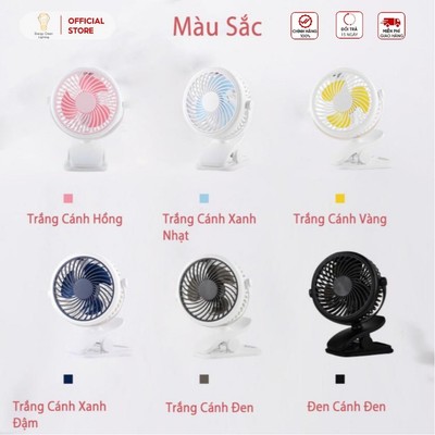 Quạt Kẹp Bàn Mini Để Bàn Energy Green Lighting Sạc Tích Điện Đa Năng JD-199B - Văn phòng công sở