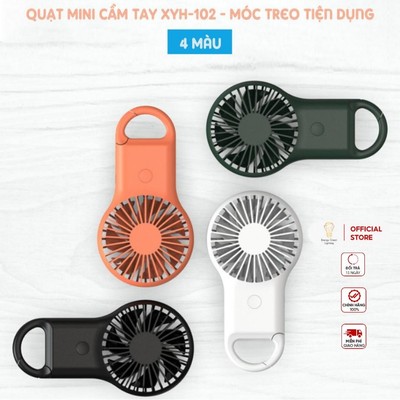 Quạt Mini Cầm Tay Energy Green Lighting Tích Điện X-102 - Móc Treo Tiện Lợi - 3 Tốc Độ Gió Siêu Mát