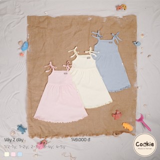 Váy hai dây cuốn bèo cho bé gái size từ 1/2y-1y đến 4-5y