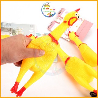Đồ chơi con gà bóp kêu, gà dán chân trò chơi bóp kêu, gà la hét vui nhộn.