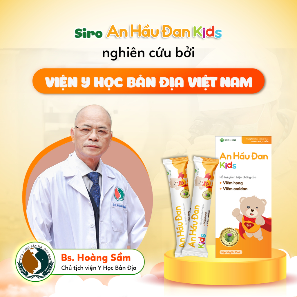 [Combo 4 Hộp] Siro Giảm Ho Cho Bé An Hầu Đan Kids Hỗ Trợ Trẻ Viêm Amidan Viêm Va Từ 6 Tháng-10 Tuổi