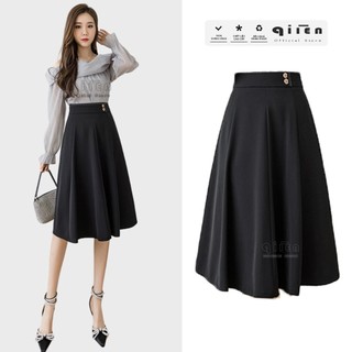 Chân váy midi qiien , chân váy xòe dáng dài phối cúc, váy công sở lên form xinh cv009