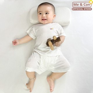 Bộ quần áo cộc tay cài vai Luxry chất vải sợi tre, mềm mịn, thông hơi thoáng khí, mát mẻ cho bé trai bé gái