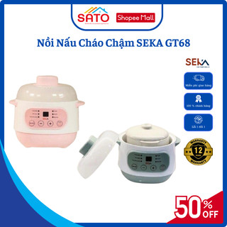 Nồi nấu cháo chậm SEKA 1L GT68 6 chức năng kèm xửng hấp thiết kế hiện đại đa năng