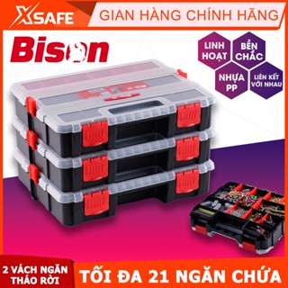  Hộp nhựa đựng linh kiện Bison nhiều ngăn tiện dụng dùng đựng ốc vít mũi khoan linh kiện điện tử đồ thủ công đồ câu cá 