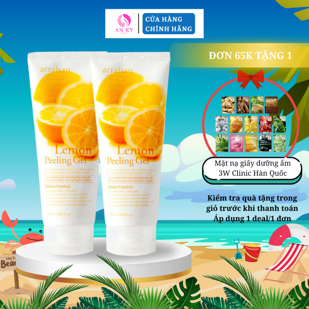 Combo 2 Tẩy Da Chết Arrahan Lemon Peeling Gel 180ml Hàn Quốc (Arrahan Chanh)
