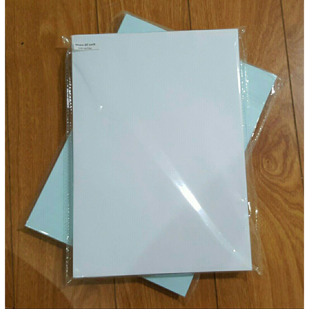 DECAL ĐẾ XANH KHỔ A5 (100t)