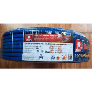 Dây điện đôi mềm oval dẹp 2 lớp vỏ dep 2.5 cuộn 100 mét - hàng daphaco chính hãng