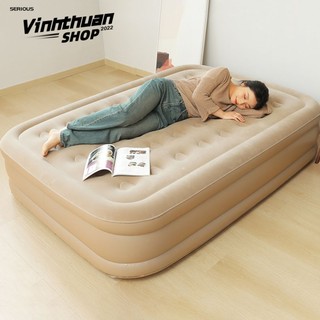 Giường bơm hơi chống ẩm ngoài trời, nệm bơm hơi đôi cao và dày, nệm bơm hơi tự động