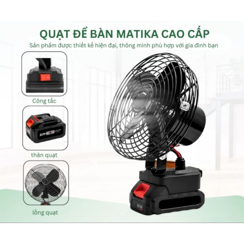 Quạt Pin Tích Điện Dùng Liên Tục Lâu Dài, Quạt Pin Makita,