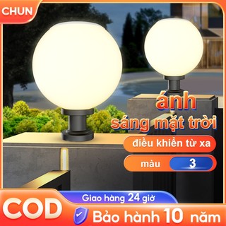Đèn trụ cổng Năng lượng mặt trời ĐÈN LED 3 màu sắc chống nước đèn năng lượng mặt trời cho sân vườn Bảo hành 10 năm
