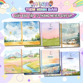 Giấy Bao Tập 12 Tháng Collection Never Give Up - Giấy Bao Vở, Bao Sách Tập A5, B5, Tập Sinh Viên - Giấy Bọc Vở