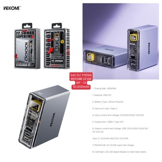Pin Dự Phòng Sạc Nhanh 22.5W Wekome WP-13 10.000mAh và Remax RPP-19 10.000mah