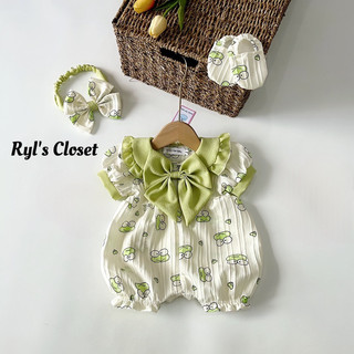 Body ếch xanh ryl’s closet cho bé gái sơ sinh, đầy tháng, thôi nôi a459