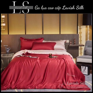 (New) Trọn Bộ Chăn Ga Gối Lụa Độc Quyền LAVISH SILK Cao Cấp Mát Lạnh Màu Hống Phấn Mix Đỏ Tươi