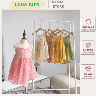 Váy đũi cho bé dáng xòe bồng bềnh siêu xinh họa tiết trái tim ,chất đũi tơ mềm mát hàng thiết kế loha kids 1053