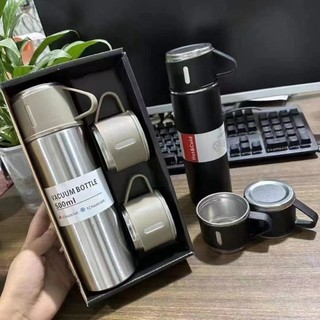 Bình đựng nước giữ nhiệt 500ml kèm 2 cốc nhiều màu