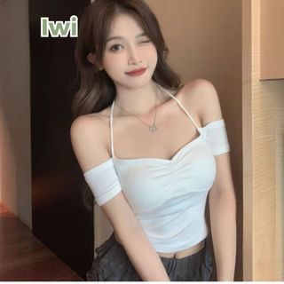 Áo Trễ Vai Ngắn Tay IWI SHOP Thiết Kế Hai Dây Buộc Nhẹ Nhàng Sexy Tông Dáng - A226