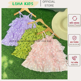 Váy 2 dây xòe nhiều tầng chất lụa cotton mềm ,đẹp cho bé gái,hàng thiết kế loha kids(LH01)