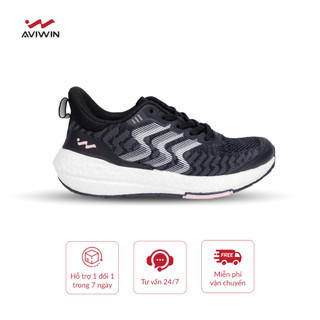 Aviwin Giày thể thao chạy bộ nữ đen hồng Aviboost chính hãng