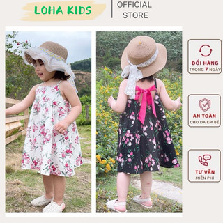 Váy 2 dây phối nơ lưng siêu xinh,chất mềm mát cho bé gái,hàng thiết kế loha kids(6163)