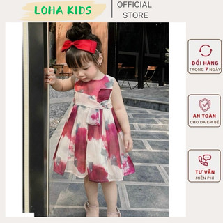 Váy sát nách tiểu thư 2 lớp sang chảnh cho bé gái  bên trong lót lụa ,loha kids (LH02)