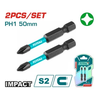 Bộ 2 mũi bắt vít ph1x50mm có nam châm total tacim71ph150