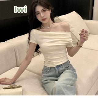 Áo Trễ Vai Ngắn Tay IWI SHOP Thiết Kế Trẻ Trung Mặc Được Nhiều Kiểu Ôm Body - A231
