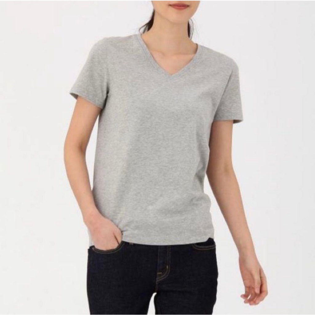 Áo thun cotton cổ tim Muj1
