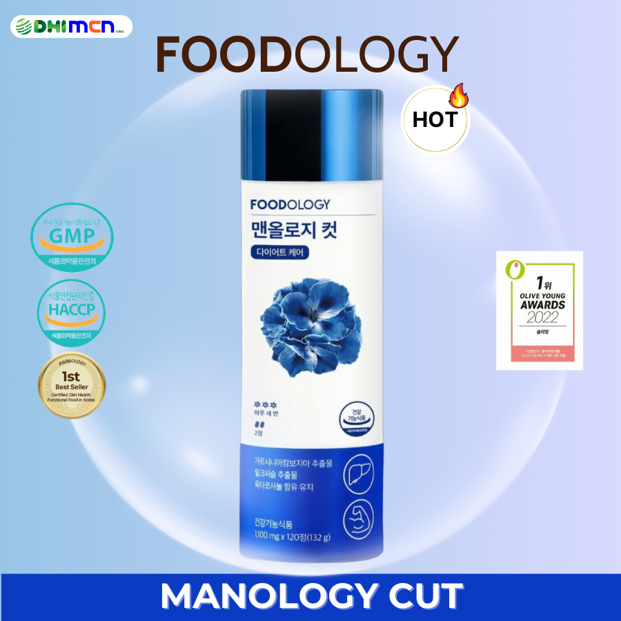 VIÊN UỐNG GIẢM MỠ TĂNG CƠ FOODOLOGY MANOLOGY CUT 120 VIÊN / 20 NGÀY