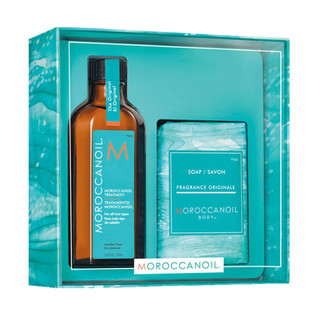 Bộ đôi tinh dầu và xà bông Moroccanoil Original 100ml + Soap
