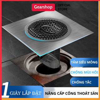Nắp đậy cống thoát sàn thép không gỉ chống mùi hôi côn trùng GEARSHOP chặn rác cống thoát nước cho sàn nhà tắm nhà bếp