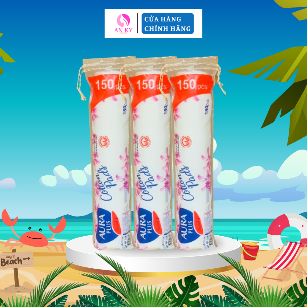 COMBO 10 Bông Tẩy Trang Aura 150 Miếng (Mẫu mới)