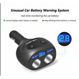 Tẩu xạc xe Ôtô 80W có 2 t-ẩu có 2 xạc USB 5V 3.1A  điện áp hoạt động dải rộng 2-24V vỏ nhựa ABS