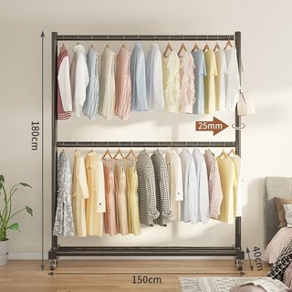 Kệ Treo Quần Áo Di Động 2 Giàn Treo - Tiết Kiệm Không Gian, Dễ Dàng Di Chuyển